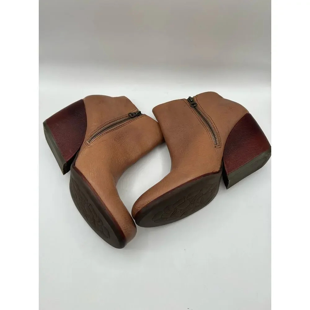 Kork Ease Women's Natalya Wedge Bootie Natural Brown Tan Camel Leather Sz 9.5 - Picture 6 of 13